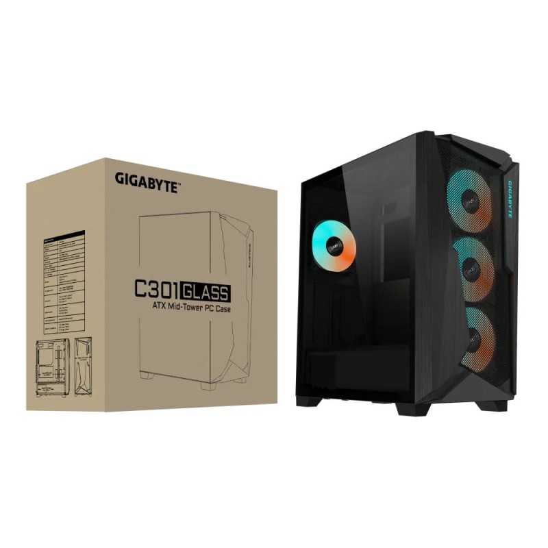 GIGABYTE C301 GLASS Mid Tower E-ATX Gaming Case