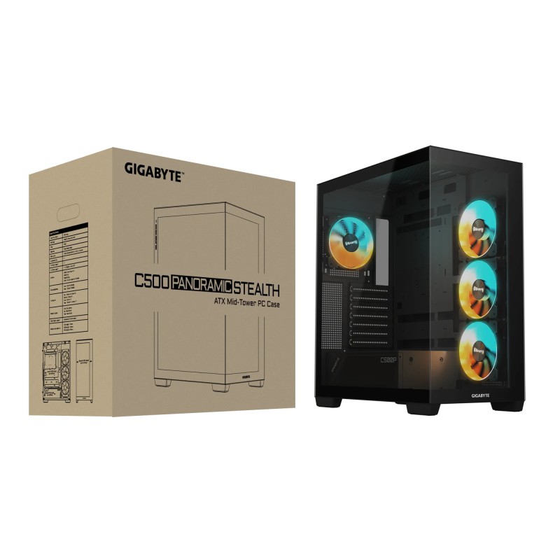 GIGABYTE C500 PANORAMIC STEALTH Mid Tower Gaming Casing