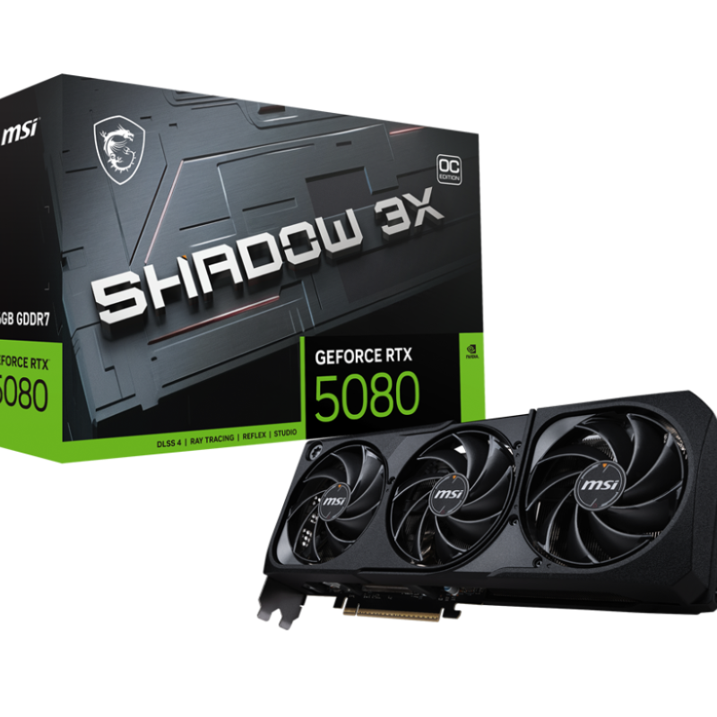 MSI GeForce RTX 5080 16G SHADOW 3X OC 16GB GDDR7 Graphics Card