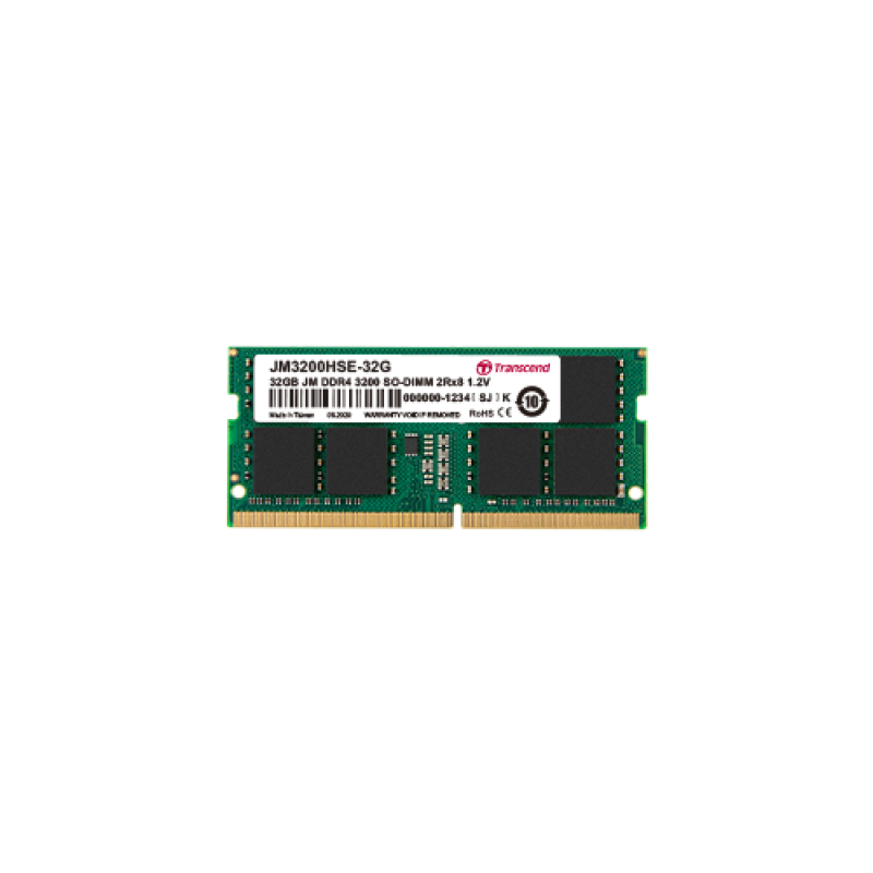 Transcend JetRAM 8GB DDR4 3200Mhz SO-DIMM Laptop RAM Transcend JetRAM 8GB DDR4 3200Mhz SO-DIMM Laptop RAM