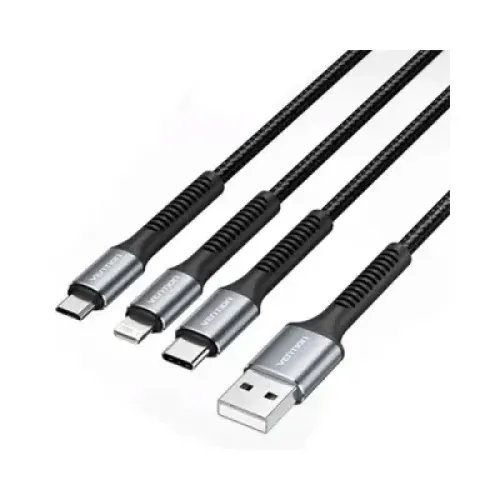 Vention H18BAV 1.2M 3-in-1 Type-C+Micro-B+Lightning Cable